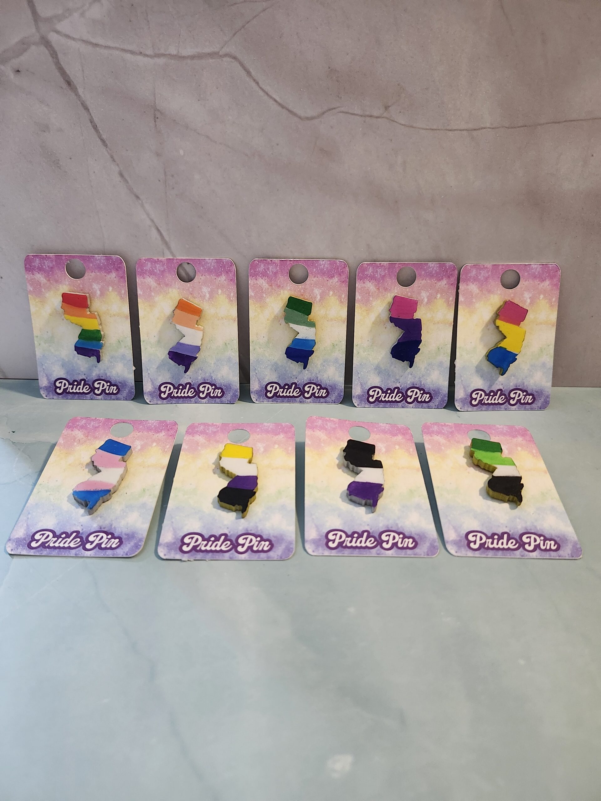 New Jersey Pride Pin - 3D Printed and Hand Painted