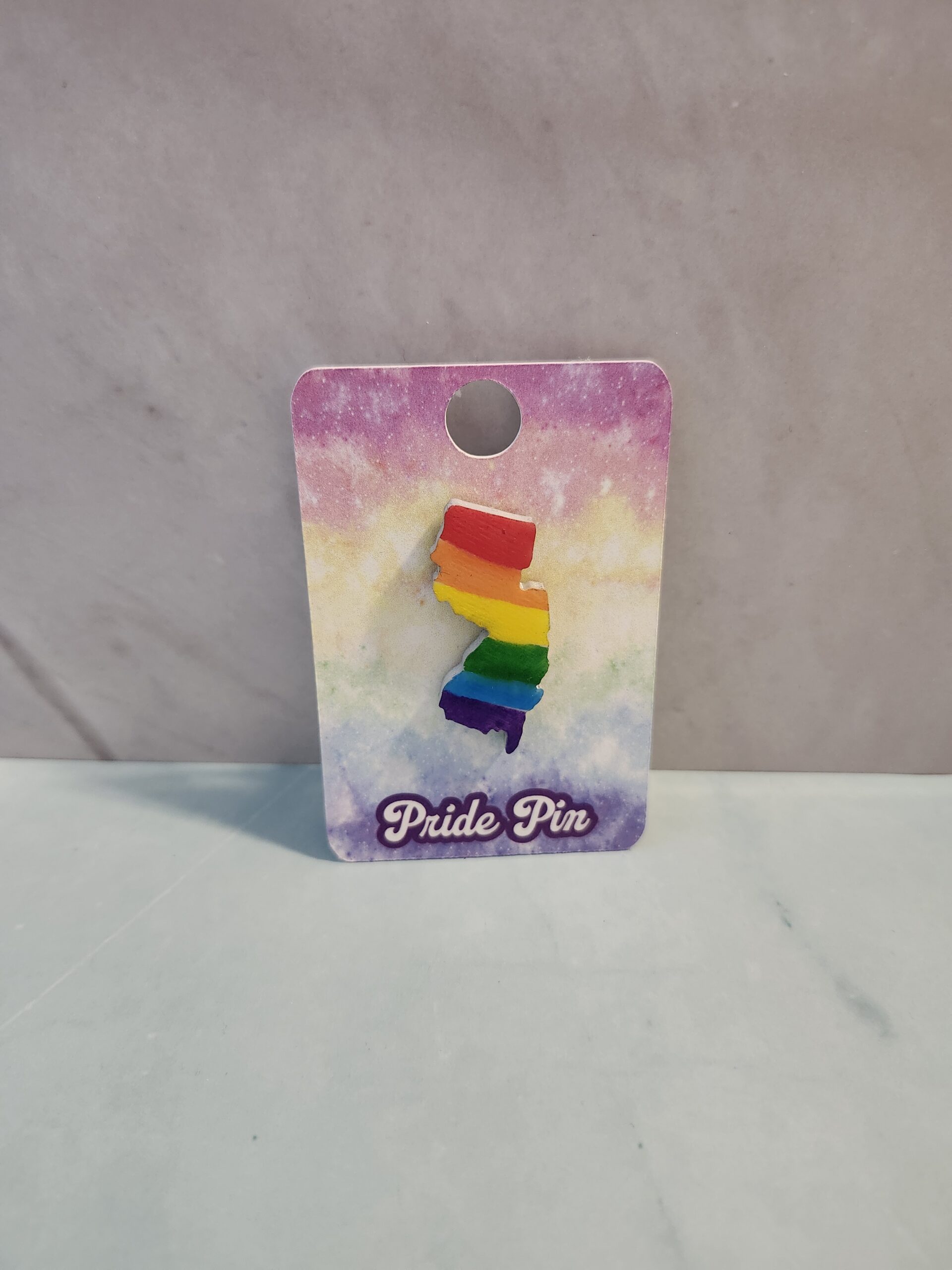 New Jersey Pride Pin - 3D Printed and Hand Painted - Image 3