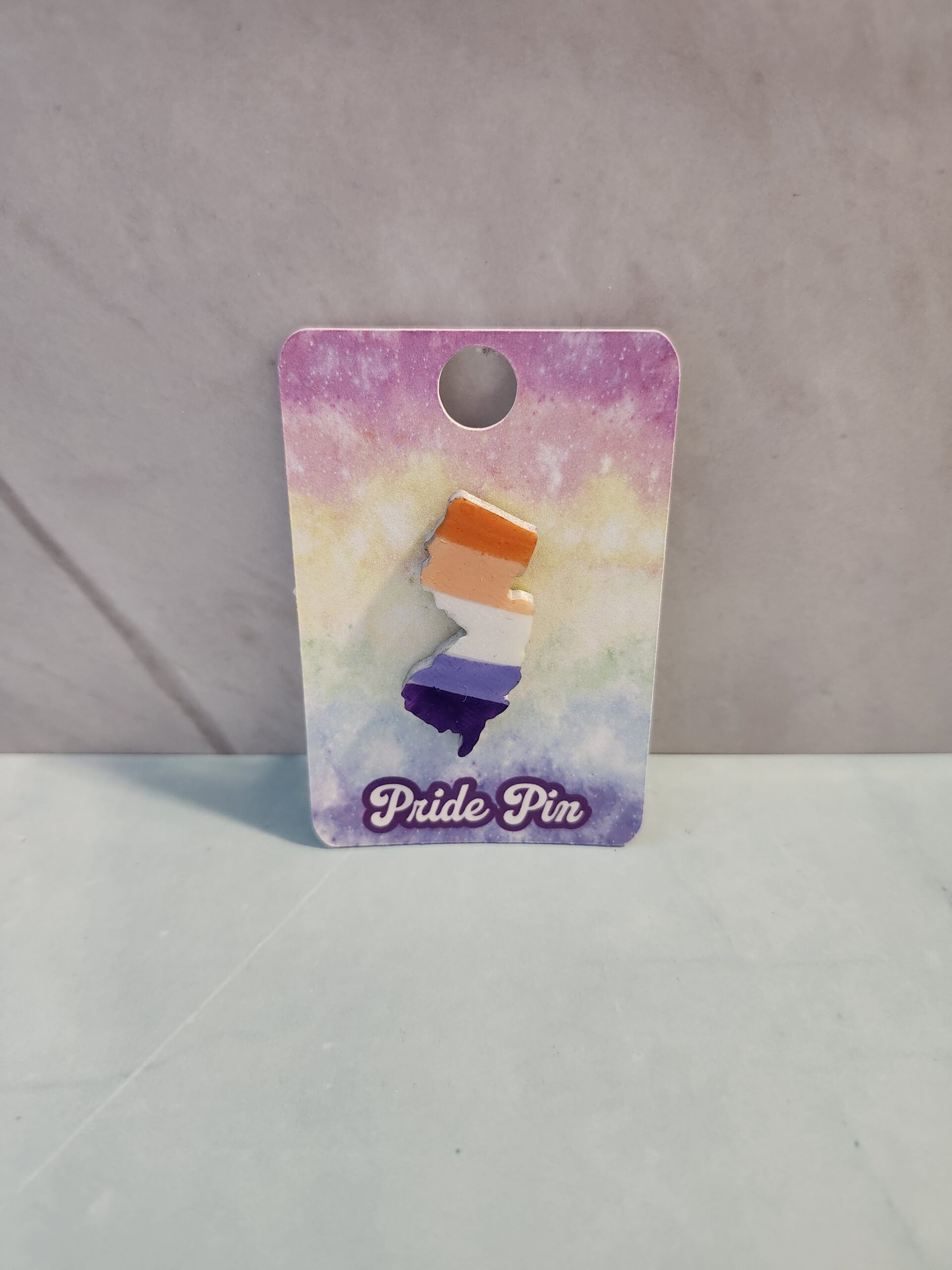 New Jersey Pride Pin - 3D Printed and Hand Painted - Image 4