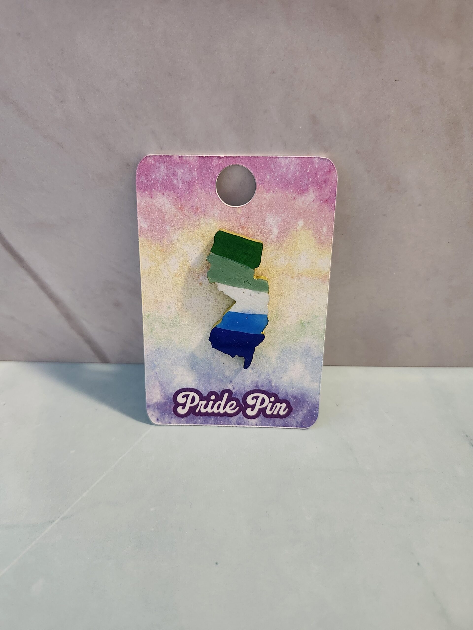 New Jersey Pride Pin - 3D Printed and Hand Painted - Image 5