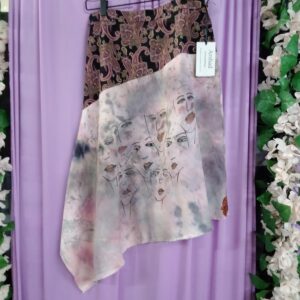 Asymmetrical Skirt With Handpainted Faces