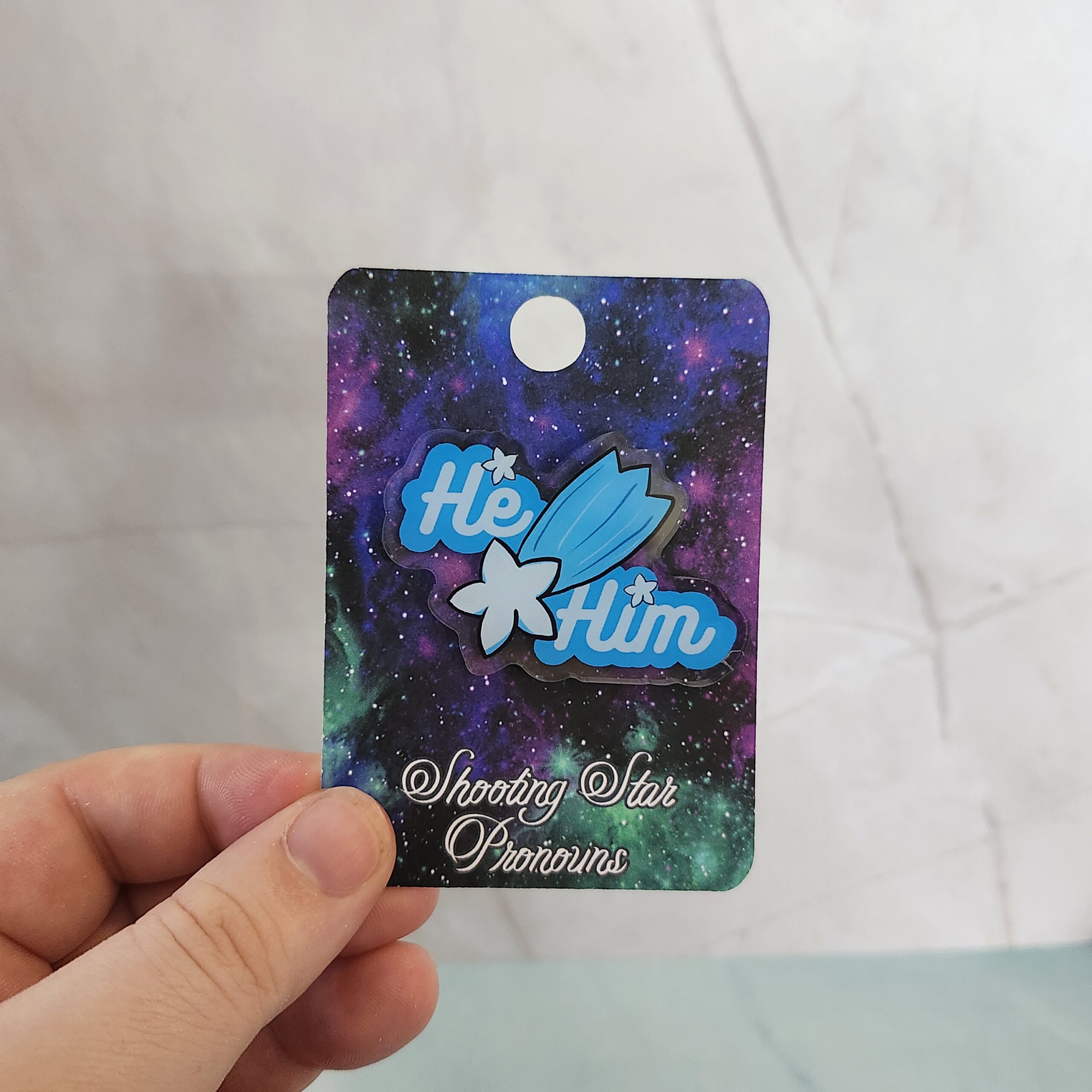 Shooting Star Pronoun Acrylic Pin - Image 11