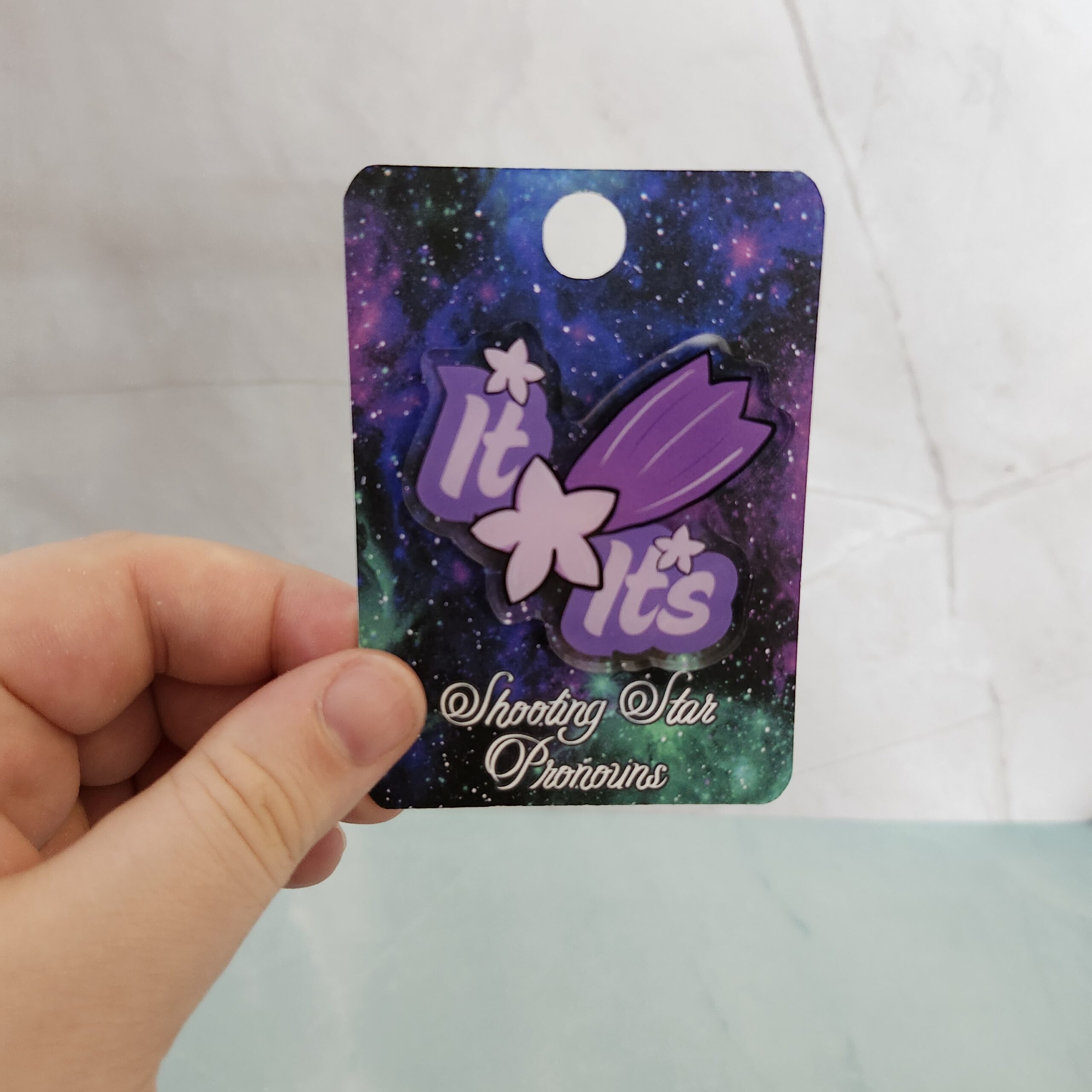 Shooting Star Pronoun Acrylic Pin - Image 8