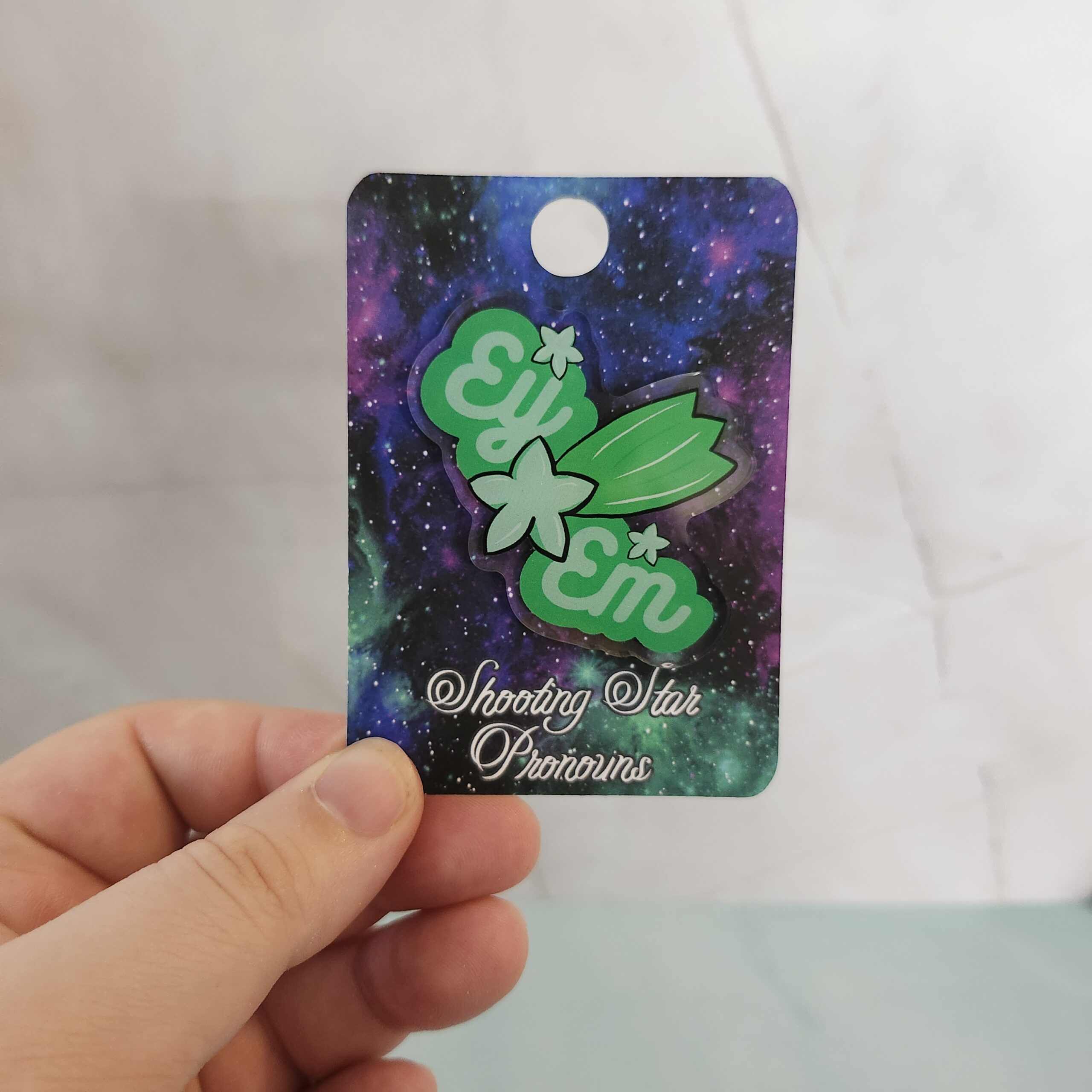 Shooting Star Pronoun Acrylic Pin - Image 7