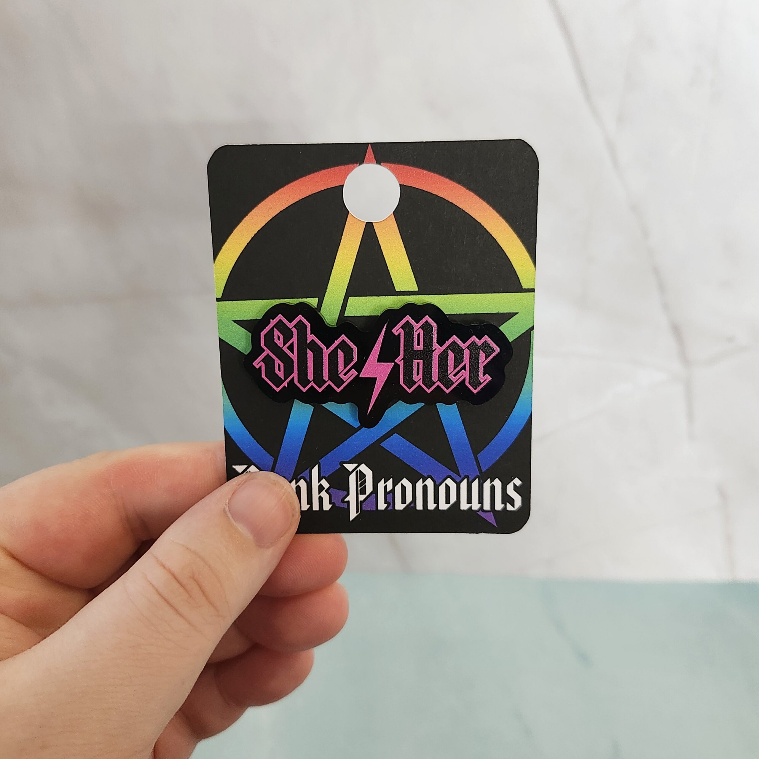 Punk Pronoun Acrylic Pins - Image 8