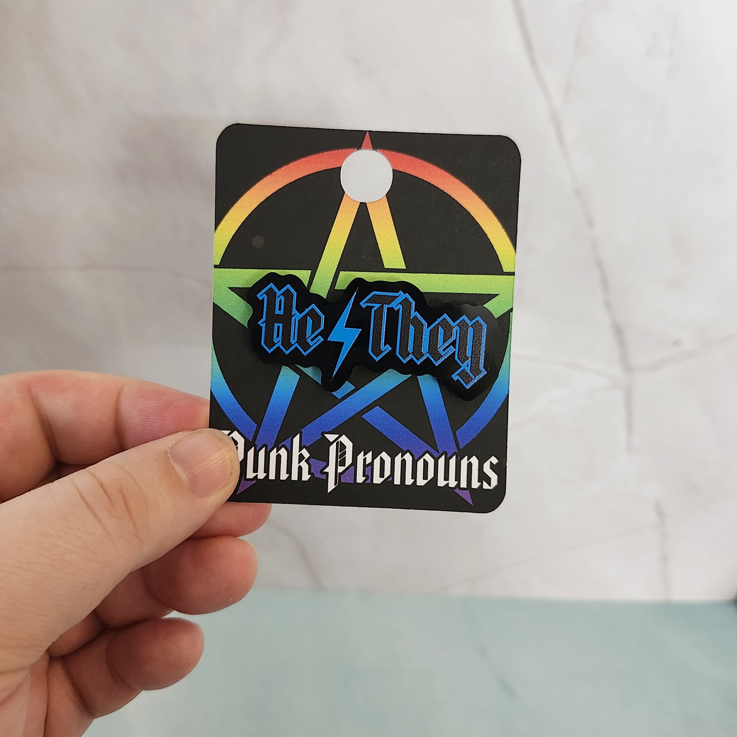 Punk Pronoun Acrylic Pins - Image 4