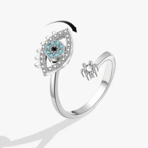 Turkish Evil Eye Fidget Spinner Adjustable Ring