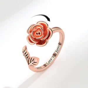 Rose Flower Fidget Spinner Adjustable Ring