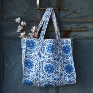 Moroccan Floral Design Cotton Tote Bag