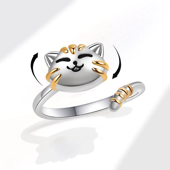 Cat Fidget Spinner Adjustable Ring