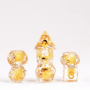 Cat Inclusion 16mm Polyhedral Dice Set