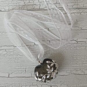 Heart Stone Pendant on Lace Necklace