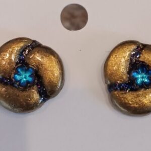 Chunky Studs with vintage glass flower!