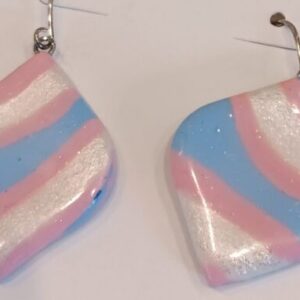 Trans Flag dangles, Handmade