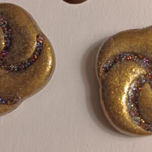 Playful Chunky Polymer Studs with sparkle trim