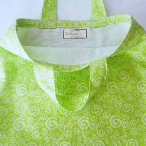 Mini Everyday Tote, Fabric Reusable Bag - Green Lime Swirl