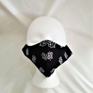 Mask, Reusable Face Mask with Elastic - Black/White