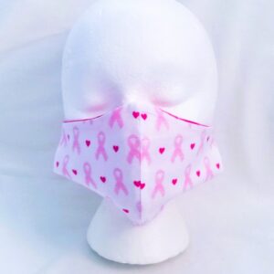 Mask, Reusable Face Mask with Elastic - Pink Ribbon (Breast Cancer)