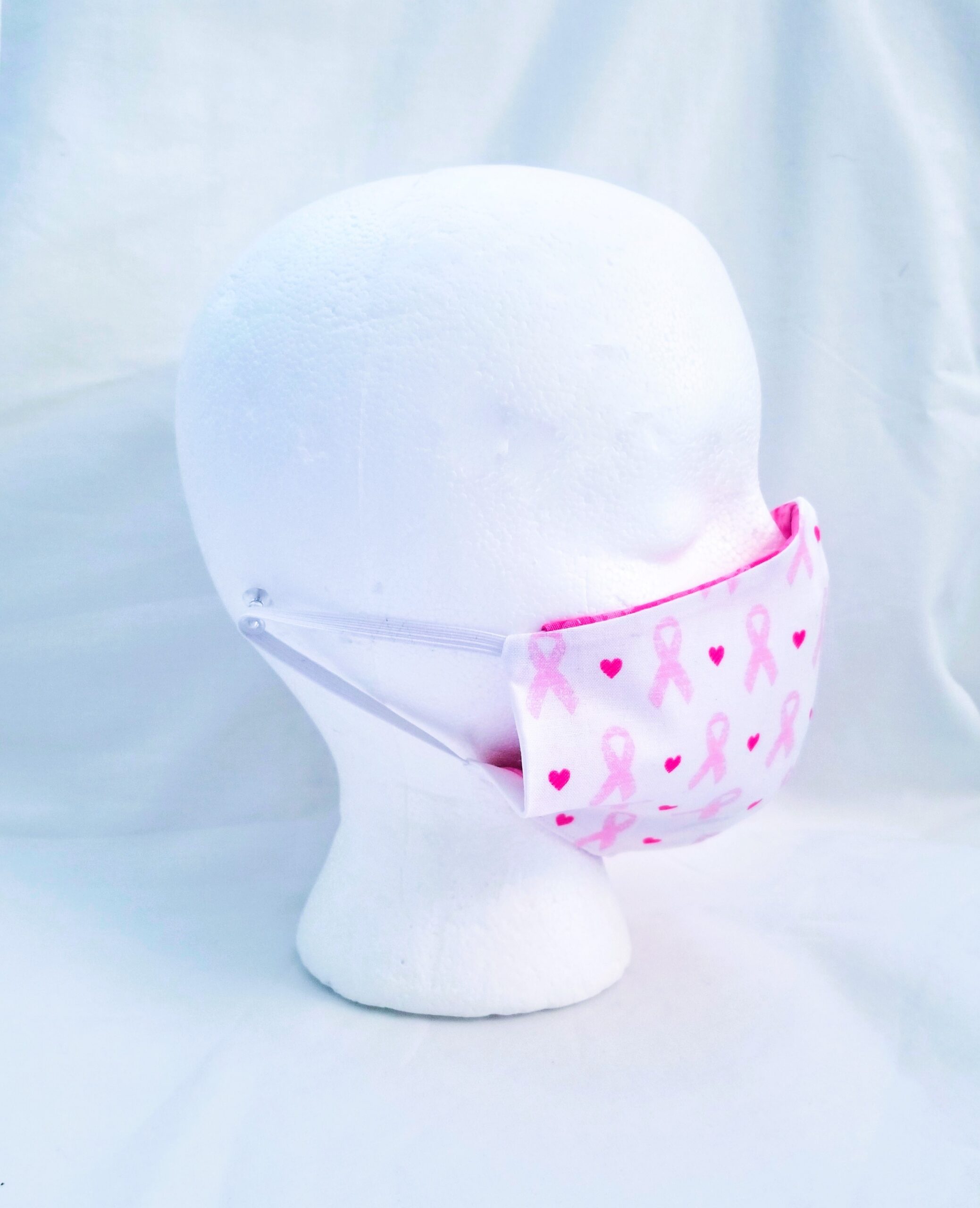 Mask, Reusable Face Mask with Elastic - Pink Ribbon (Breast Cancer) - Image 2