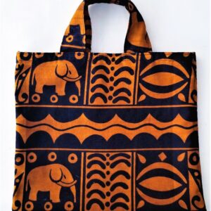 Mini Everyday Tote, Fabric Reusable Bag - Brown Mumbai