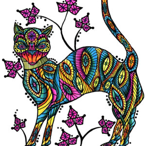 Zen Cat Design Art Print 1