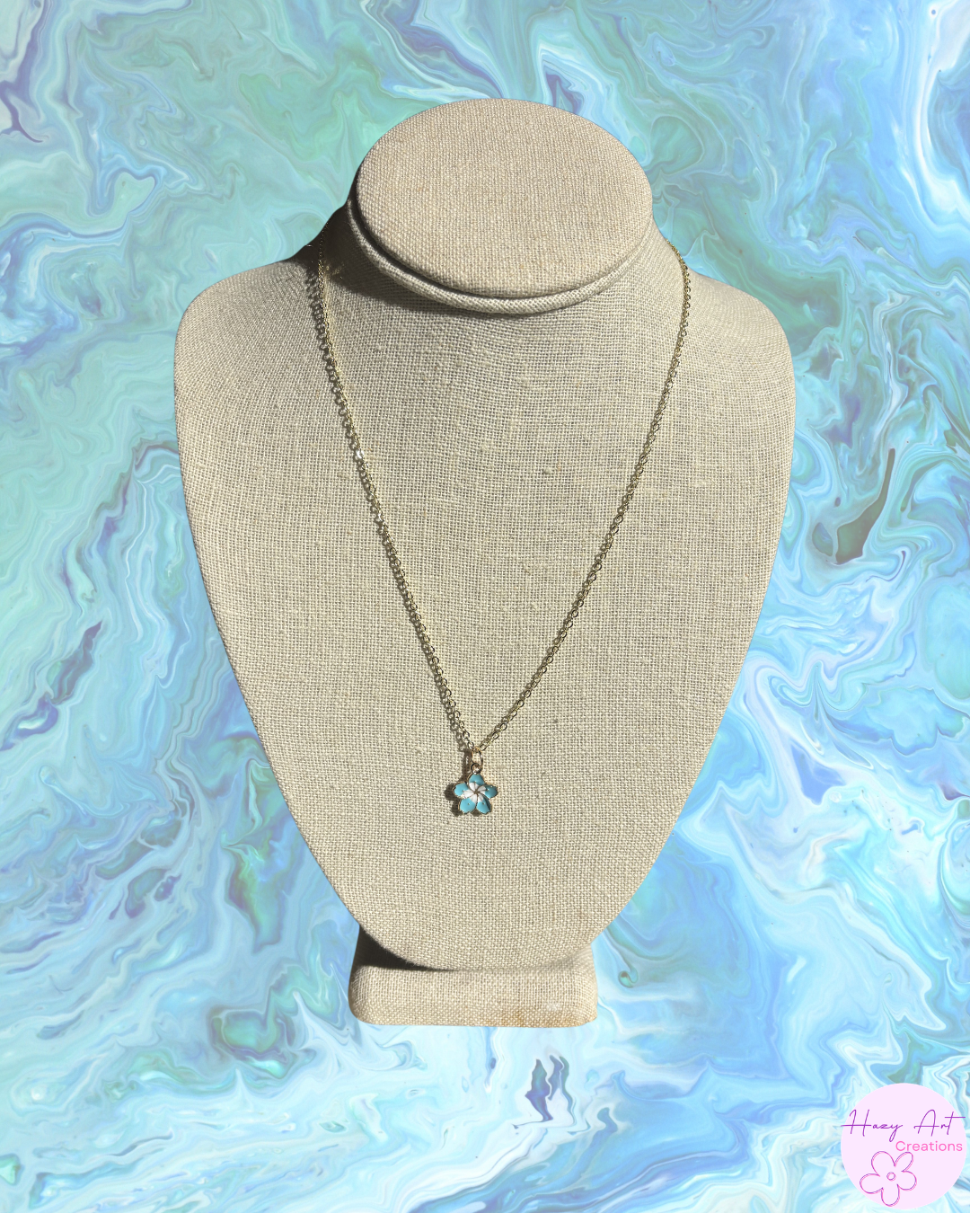 Blue Hibiscus necklace