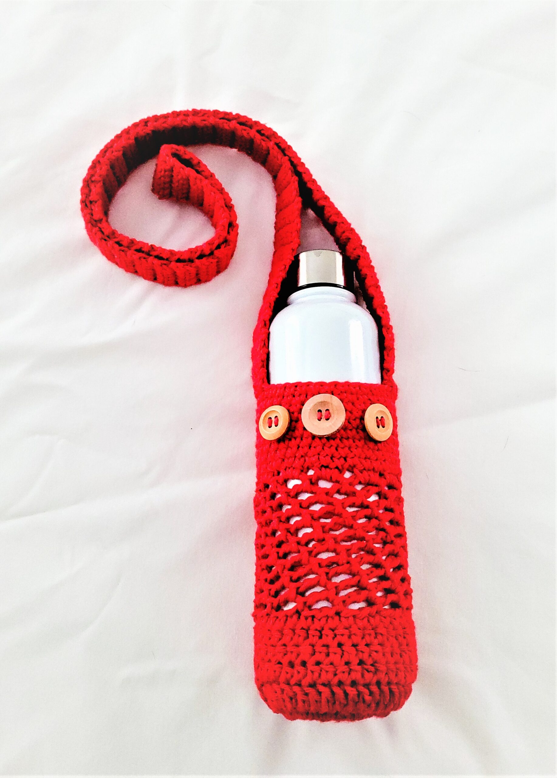 Water Bottle Holder with Strap - Red - Image 4