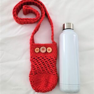 Water Bottle Holder with Strap - Red