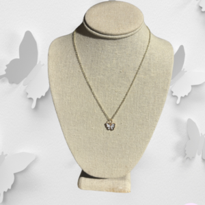 White Butterfly charm necklace