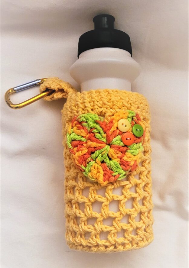 Water Bottle Holder with Carabiner Clip - Sunflower Yellow