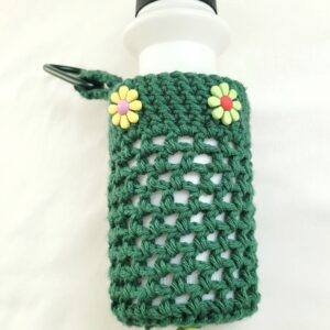Water Bottle Holder with Carabiner Clip - Dark Green