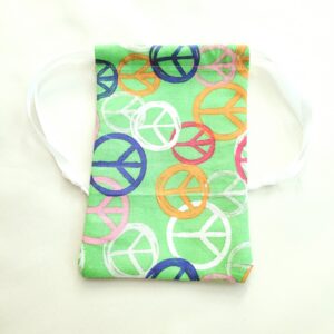 Drawstring Bag – Reusable Gift & Storage Pouch - Green, Peace Symbol