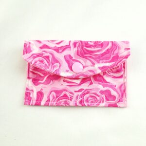 Mini Wallet, Gift Card Multi-Purpose Holder, Fabric - Pink Roses