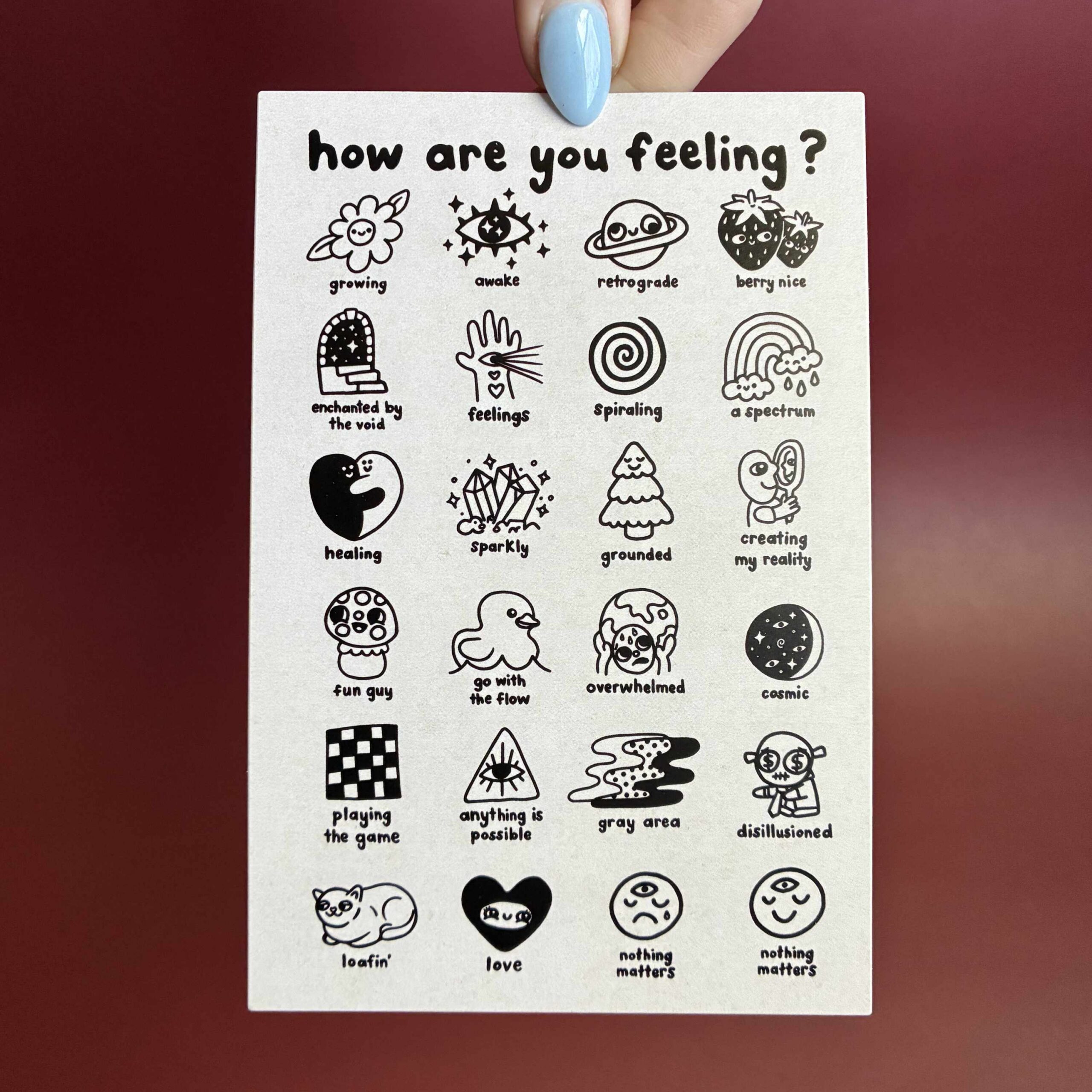How Are You Feeling? Feelings Chart Postcard