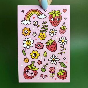 Strawbebby Strawberry Postcard