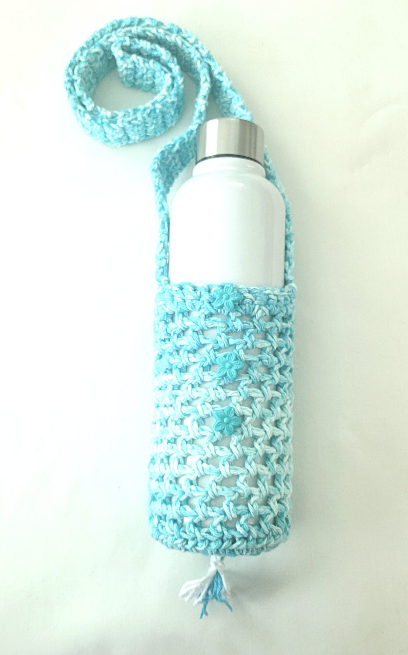 Water Bottle Holder with Strap - Surf Blue