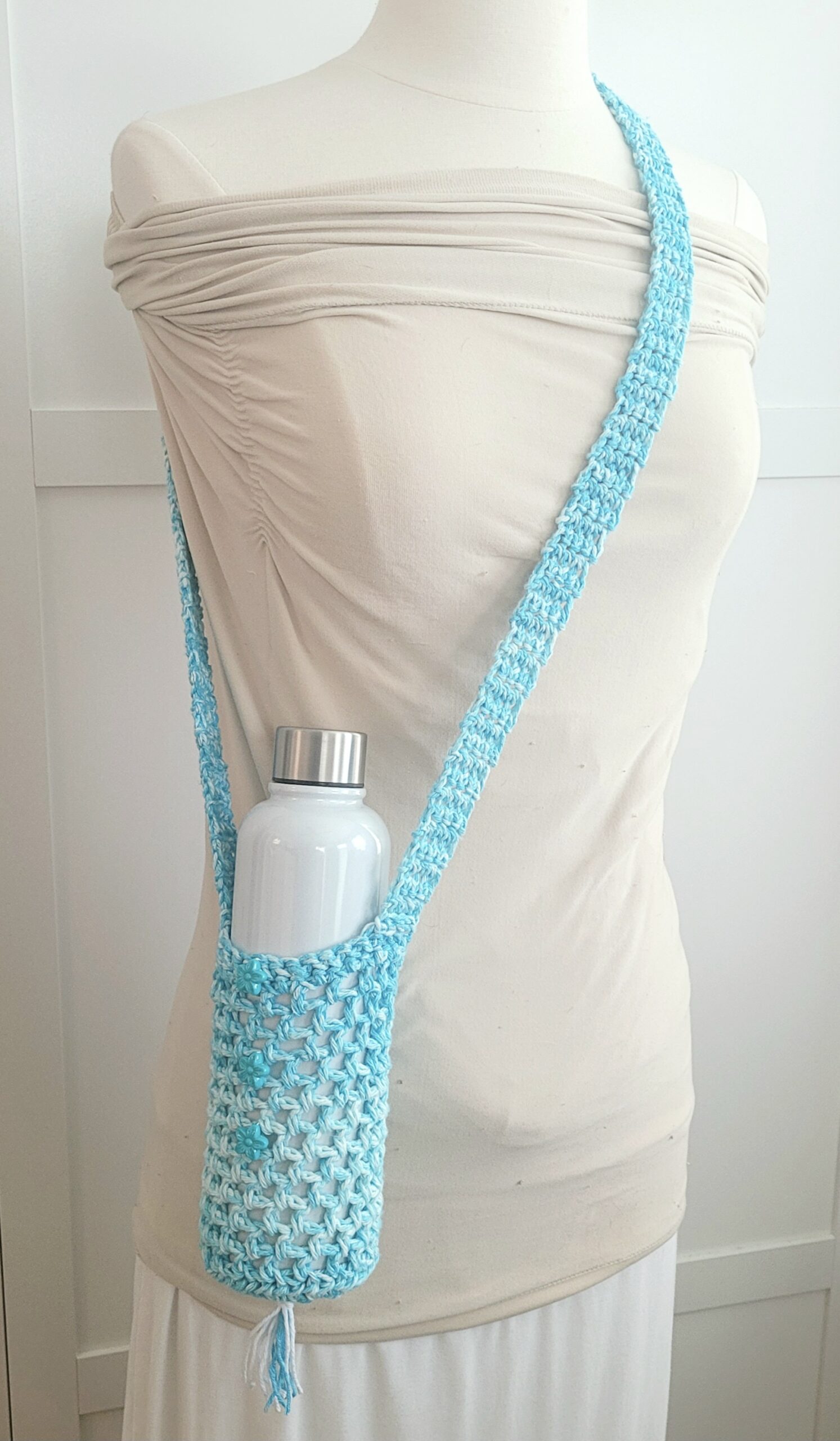 Water Bottle Holder with Strap - Surf Blue - Image 2