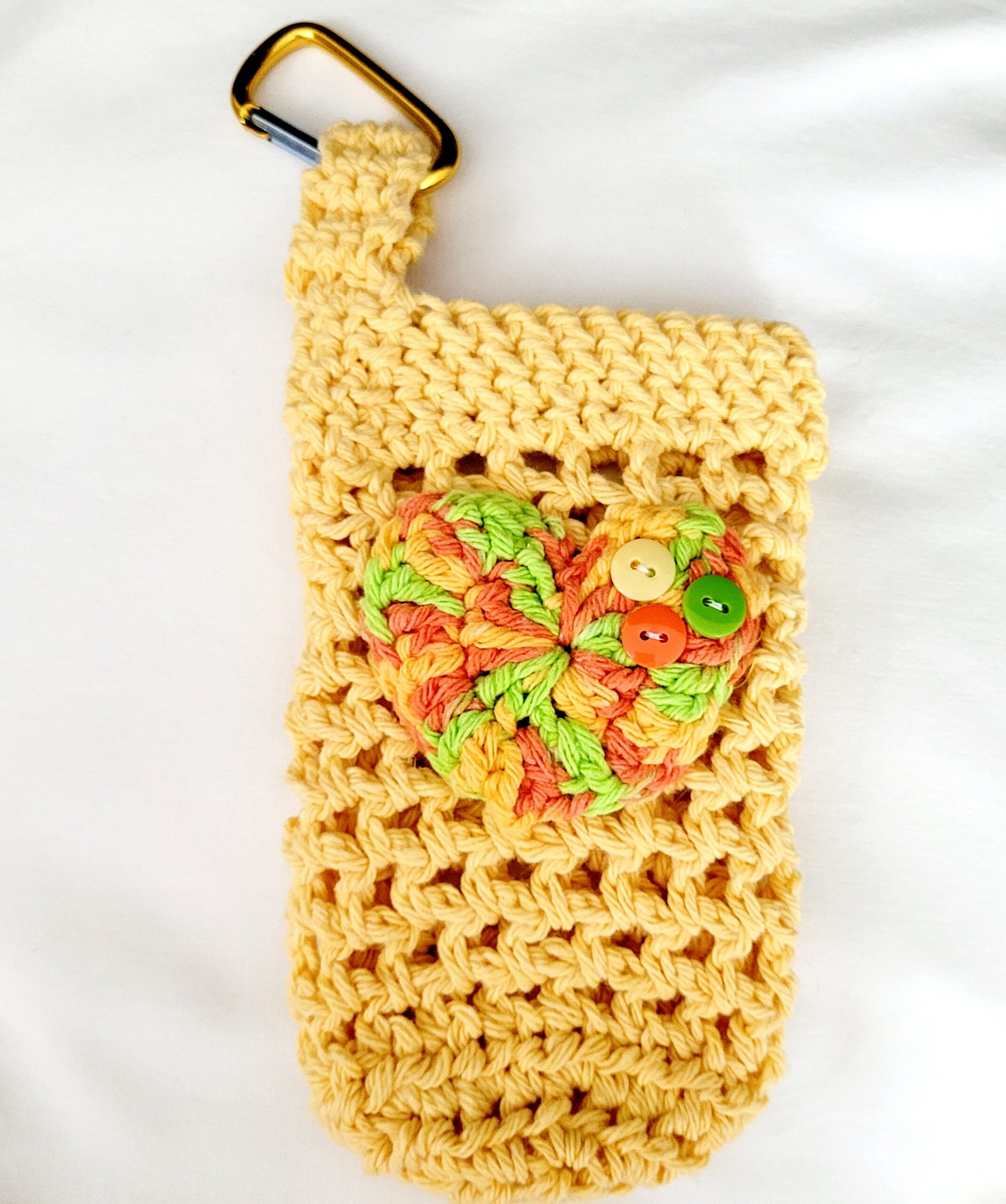 Water Bottle Holder with Carabiner Clip - Sunflower Yellow - Image 2