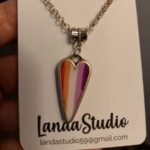 Pride Flag heart necklace!!!