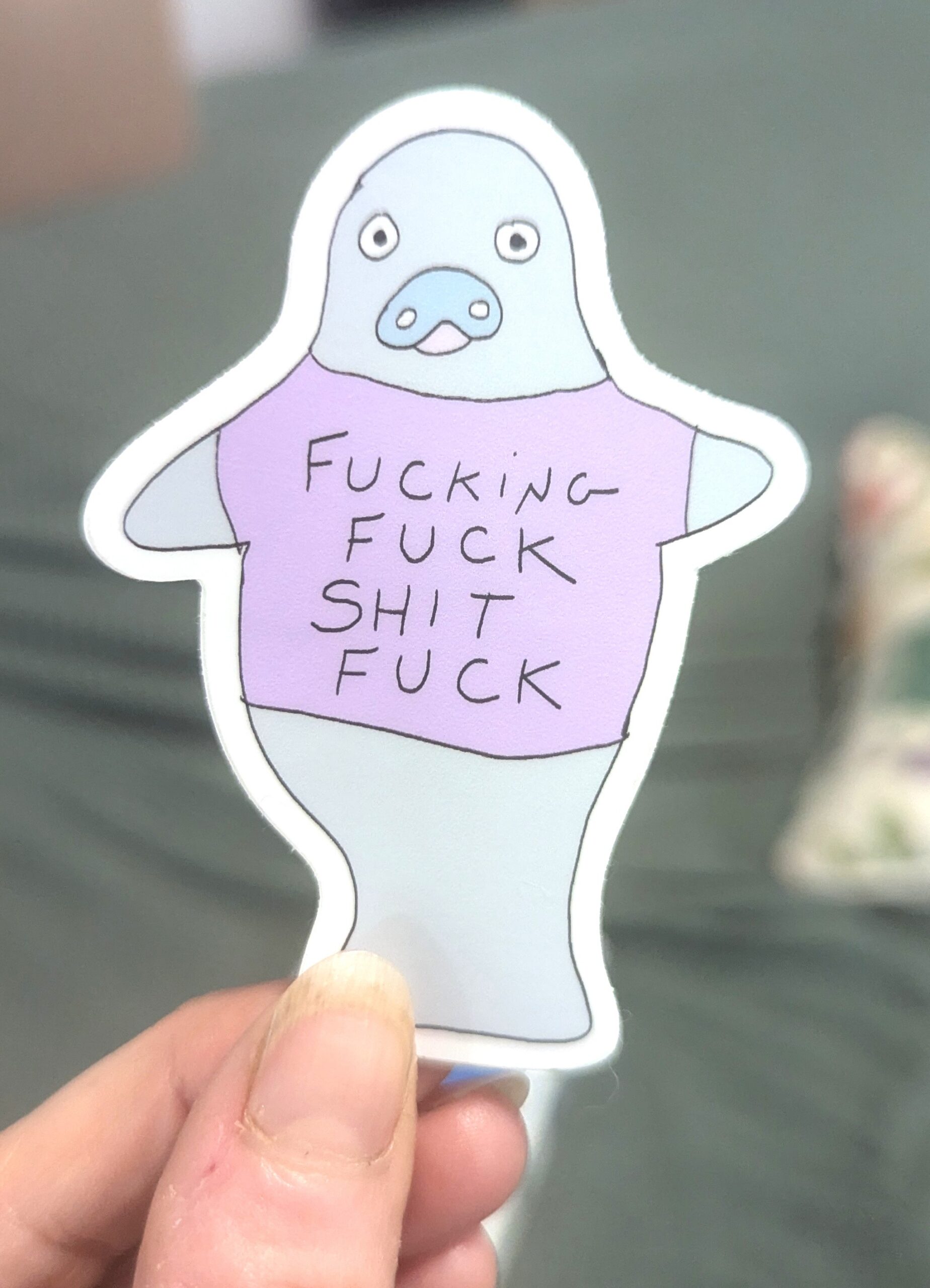 Fucking Fuck Shit Fuck Manatee Sticker