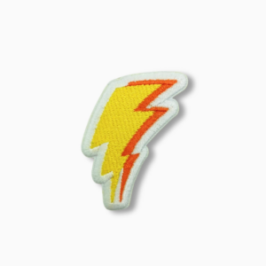 Lightning Bolt Embroidered Sticker Patch