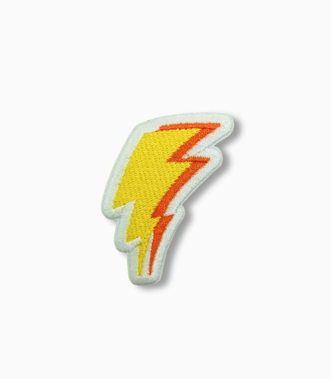 Lightning Bolt Embroidered Sticker Patch