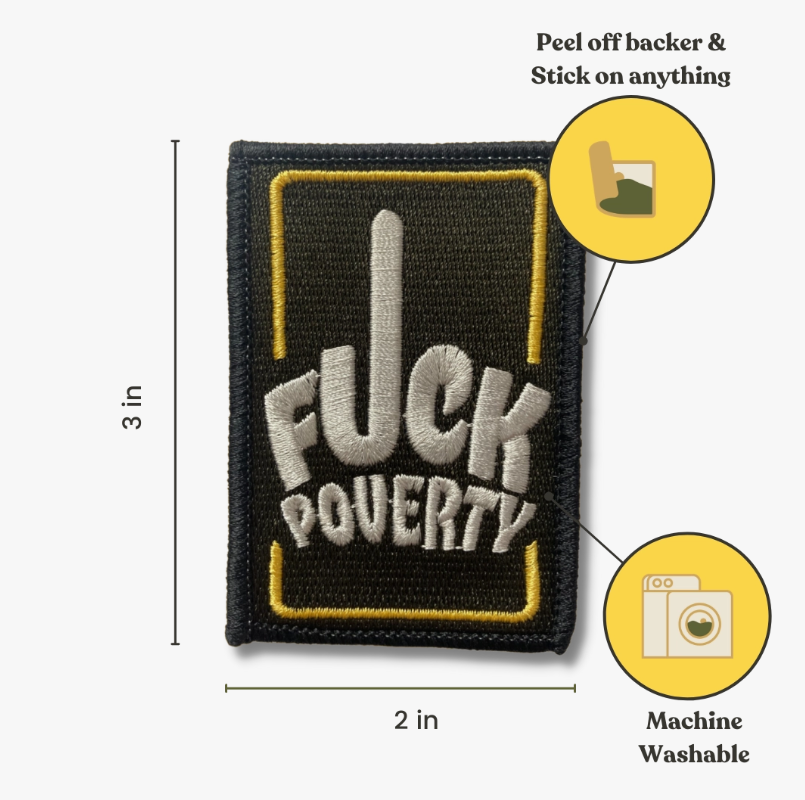 F*Ck Poverty Embroidered Sticker Patch - Image 5