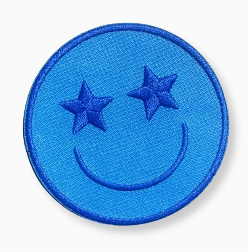Star Eyes Smiley Face Embroidered Sticker Patch