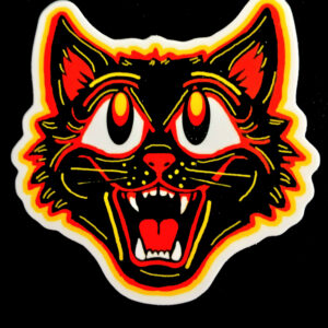 Vintage Halloween Cat Sticker