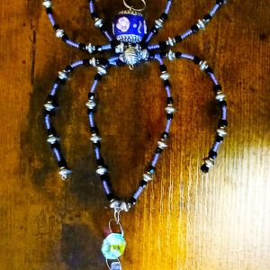 Suncatcher Beaded Spider in Lavender Silver and Black
