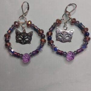 Goth Celestial Cat Earrings Style 1