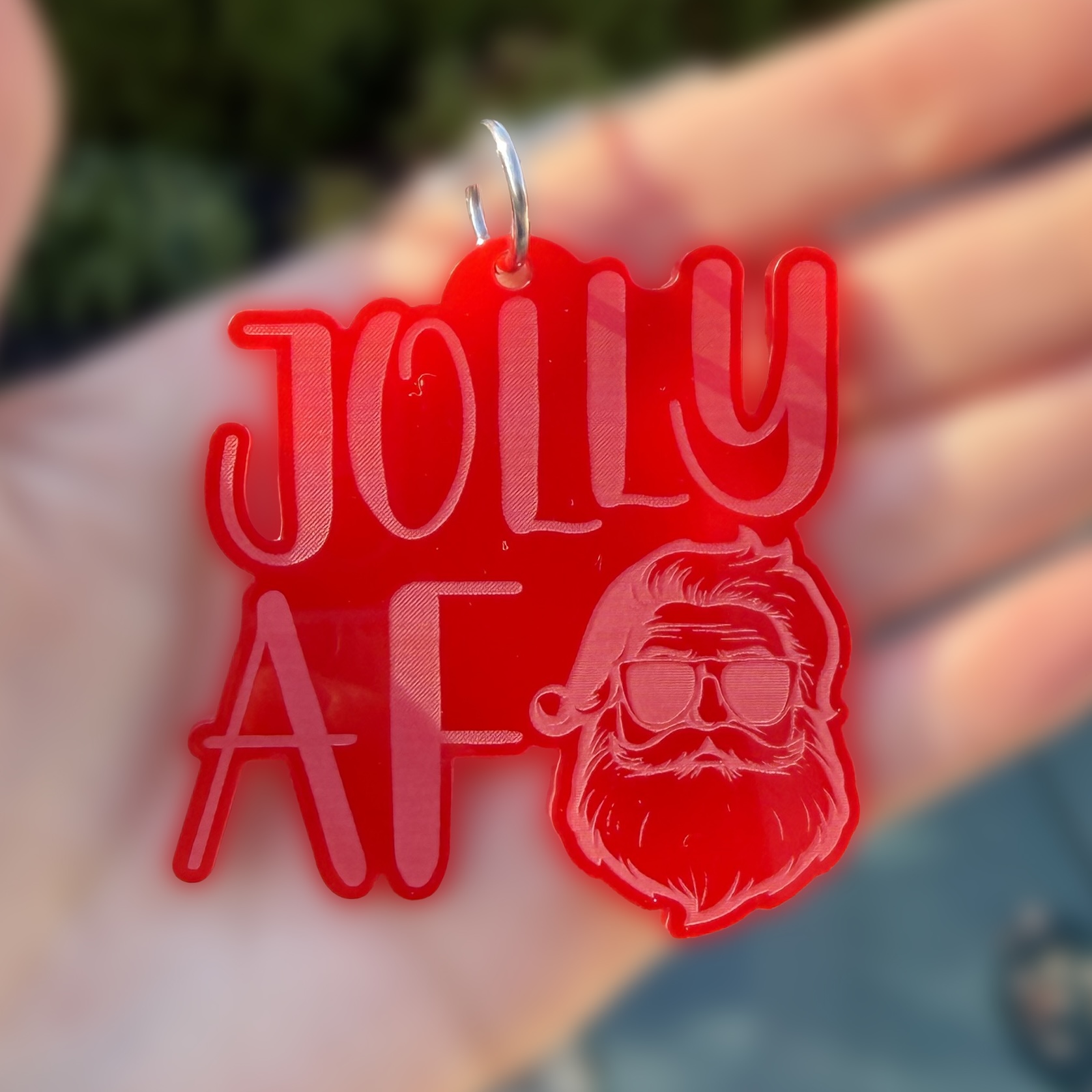 Jolly AF Santa Keychain