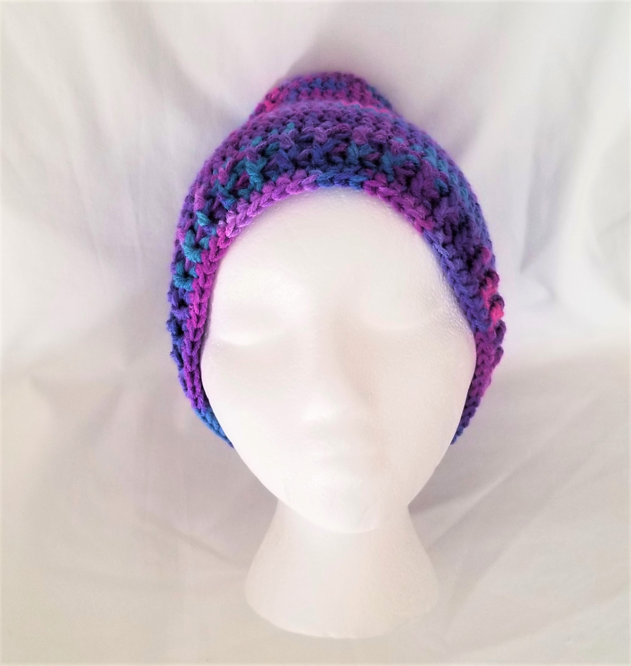 Hat - Crochet Unisex Hat - Purple Berry - Image 2