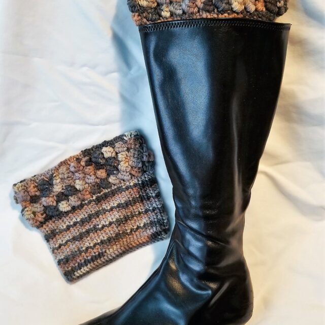 boot cuff, brown, grey, tan, boot, yolandascreations